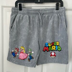 Super Mario men’s grey tie athletic shorts